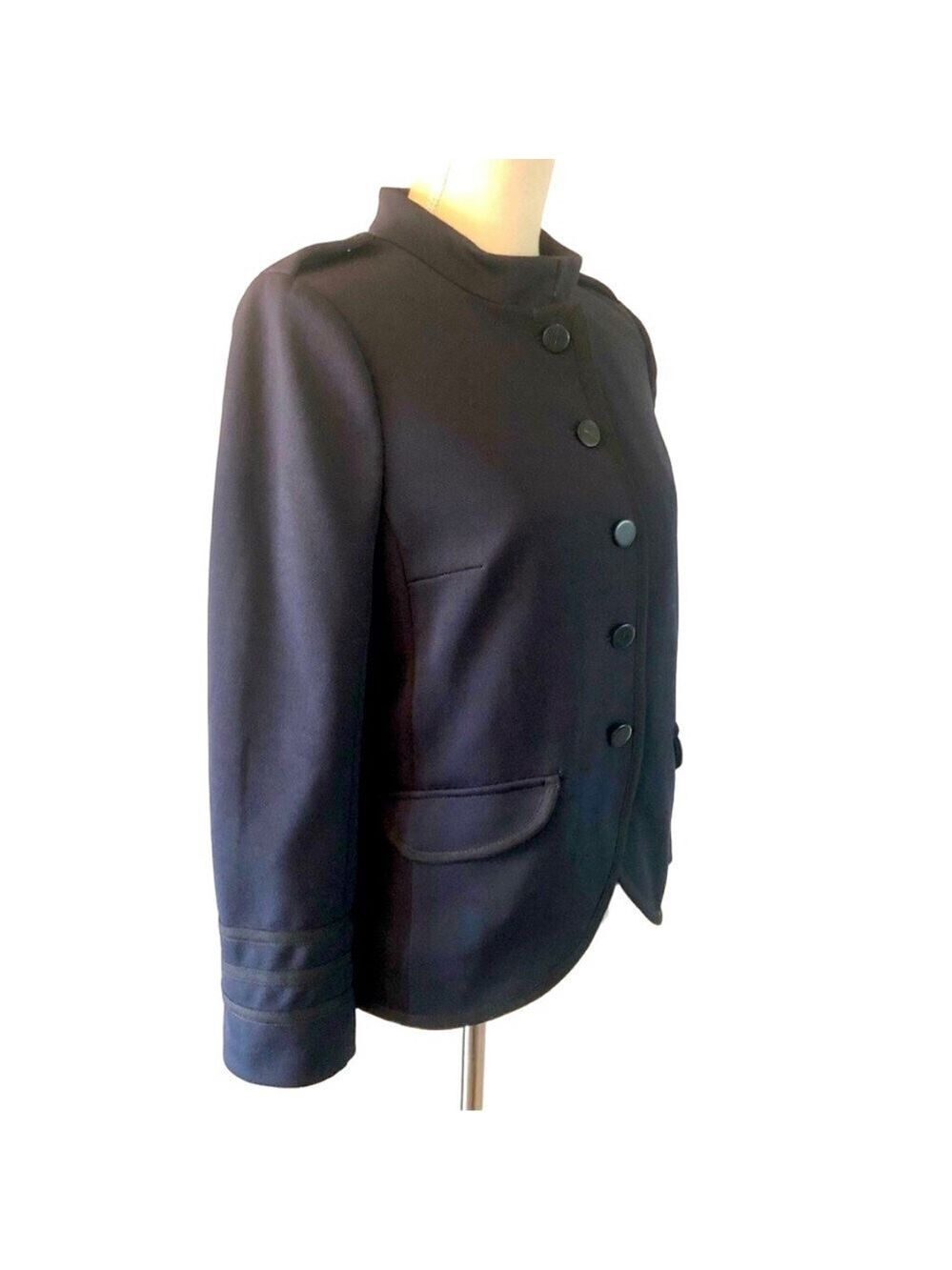 Marc by Marc Jacobs Jacket Military Style Navy Blue with Black Trim Size Small